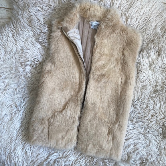 White House Black Market Jackets & Blazers - White House black market Tan fur vest